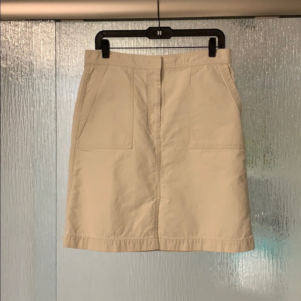 Jcrew khaki skirt with pocket